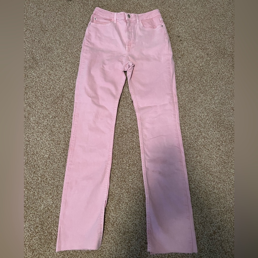 Pink straight leg Zara jeans